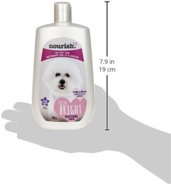Nourish Natural Whitening Dog Shampoo for Sensitive Coats, Spring Flower Scented 16 oz - You Buy 1, We Donate 1 to a Shelter, Made in USA, PH Balanced