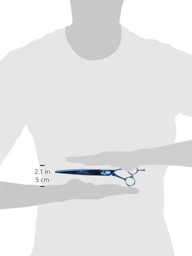 Master Grooming Tools 5200 Blue Titanium Shears — High-Performance Shears for Grooming Dogs - Straight, 8½"
