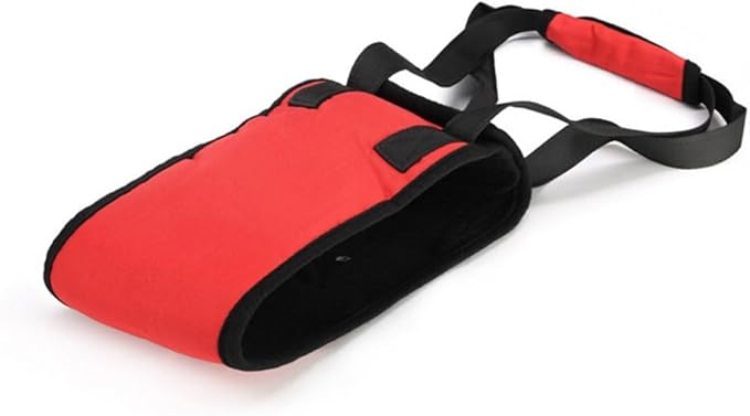 Pet Assist Sling Dog Harness with Handle Red M Size Dog Lift Support for Recovery Lightweight and Foldable
