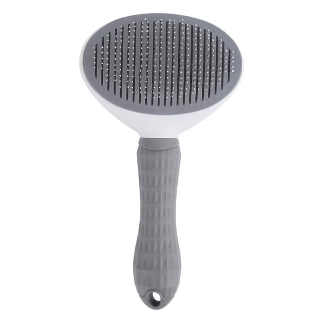 CENTROVIO Self Cleaning Slicker Brush, Dog Cat Bunny Pet Grooming Shedding Brush - Easy to Remove Loose Undercoat, Pet Massaging Tool Suitable for Pets with Long or Short Hair Gray