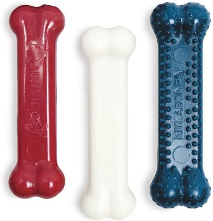 Nylabone Power Chew Classic Bone Chew Toy for Dogs, Durable Dog Toys for Aggressive Chewers, Variety Pack, Regular - Up to 25 Ibs. (3 Count)
