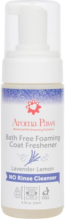 Bath Free Foaming Cleanser for Dogs - No Rinse Deodorizing Foam - Waterless Bath - Clean in Between Baths, Ingredients, 4.25 oz. (Lavender Lemon)