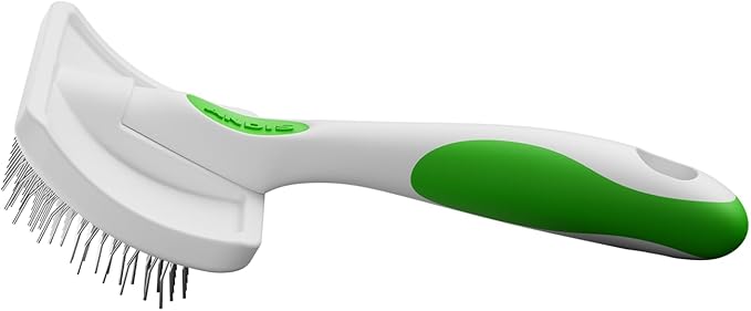 Andis 68565 Stainless-Steel Slicker Brush for Dogs and Cats - Durable and Lightweight Grooming Tool for All Breeds and Fur Lengths, Reduces Shedding and Promotes Hair Growth - Medium, Green