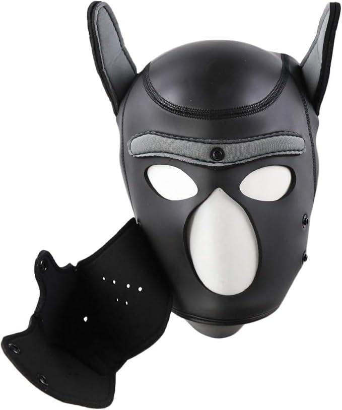Neoprene Puppy Hood Camo Full Face Mask Cosplay Costume Dog Head Masks