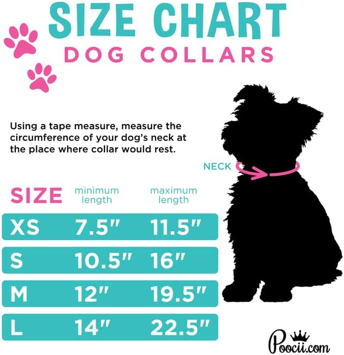 Durable Cotton Blend Dog Collar, Cute & Stylish, Adjustable with Metal Locking Clasp, Made in USA (Happy Rainbows, Large)