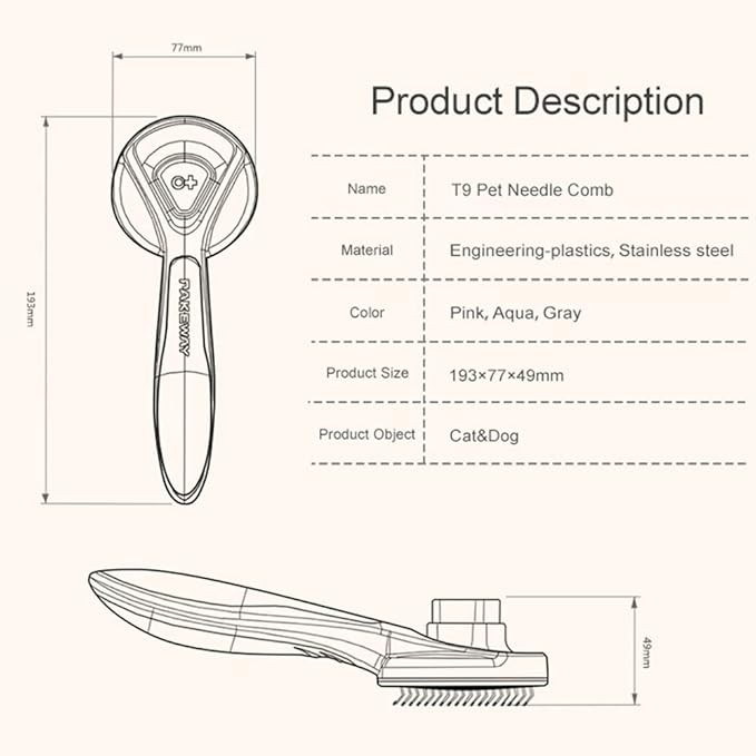 AULEODOR Self-Cleaning Grooming Brush for Dogs Cats Rabbits Pet Brush for Massage Shedding Fur Comb for Long & Short Haired Deshedding Tool Removes Loose Undercoat Mats Tangled Hair(Green)