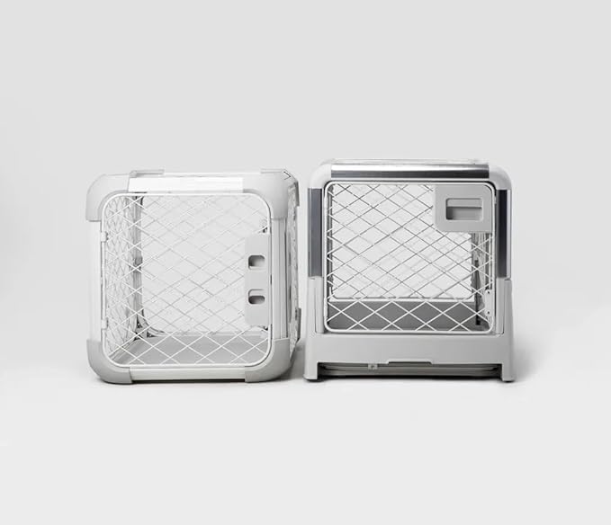 DIGGS Evolv Dog Crate - Slim, Durable Dog Kennel with Removable Ceiling Panel and Modular Design - Safe, Stylish, and Convenient (Ash, Extra Large)