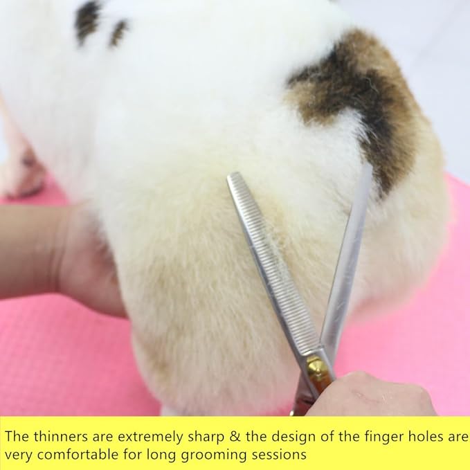 HASHIMOTO Grooming Scissors for Dogs, Dog Thinning Shears for Grooming, 56 Teeth, 7.5 inch, 30% Thinning Rate, Light Weight, Balanced.