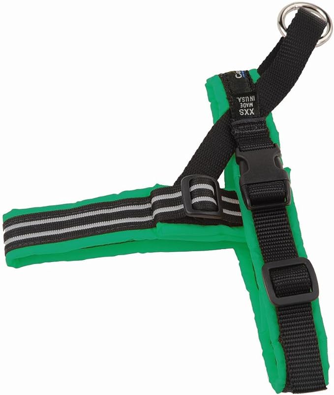 ComfortFlex Sport Harness - American Made No Pull XSmall Dog Harness - Ligthweight, Padded, Reflective No Rub Harness for Walking, Running and Control - XSmall, Kelly Green