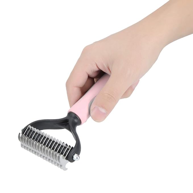 Grooming Brush Pet Hair Brush, Pet Neat Pet Grooming Brush, Hair Knot Comb, Dog Grooming, Grooming Tool for Dogs for Puppy(Pink, small)