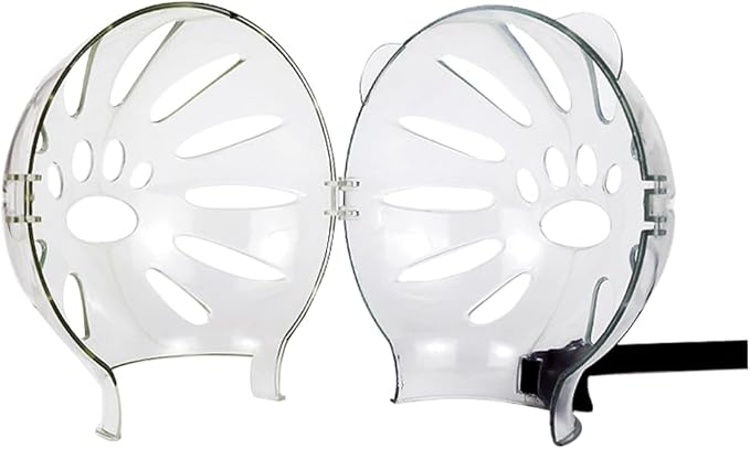 Cat Muzzle,Cat Clear Helmet, Breathable Cat Hood,Adjustable Cat Mouth Cover Grooming Face Mask for Preventing Cats Biting Chewing, Transparent Muzzle for Kittens and Adult Cats