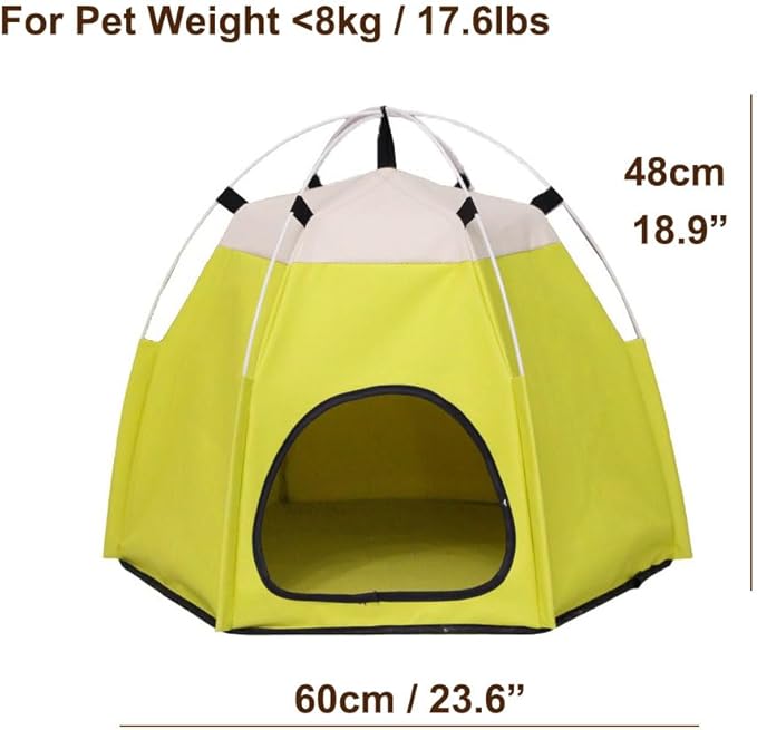 Cute Cat Teepee Cave, Cat Tent Foldable Indoor Outdoor with Thick Mat,Puppy Bed Tent,Bunny Pet Tent Teepee,Portable Dog House Teepee Tent, Cat Bed,Dog Bed Tent,Puppy Bunny,Pet Tent Teepee (E, L)