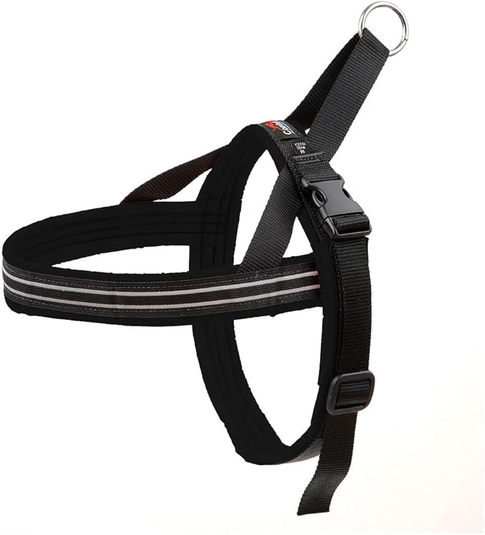 ComfortFlex Sport Harness - Fully Padded, Reflective, Adjustable, Lightweight No-Choke, No-Pull, Non-Chafing Design for Active Dogs, Enhanced Control, Made in The USA, Small/Medium, Raven Black