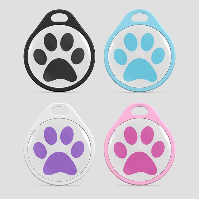 ADVENTUREMORE AIR Pet ID Tag-4pcs QR Code Tag & Smart ID Tag Small Personalized Name Plate with Online Profile - Dog Cat Tag Scan QR Receive Instant Pet Location Alert Email