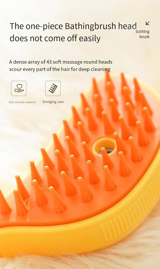 Pet Steam Brush Shower + FREE Laundry Lint Catcher(Pack of 2), Silicone Massage Steam Brush 3in1, Self-Cleaning Comb Steam Dog and Cat Steam Brush For Shedding, One Click Spray, Anti Flying Hair