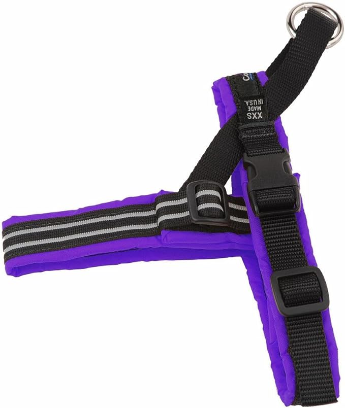 ComfortFlex Sport Harness - American Made No Pull XSmall Dog Harness - Padded, Reflective No Rub Harness for Walking, Running and Control - XSmall, Purple