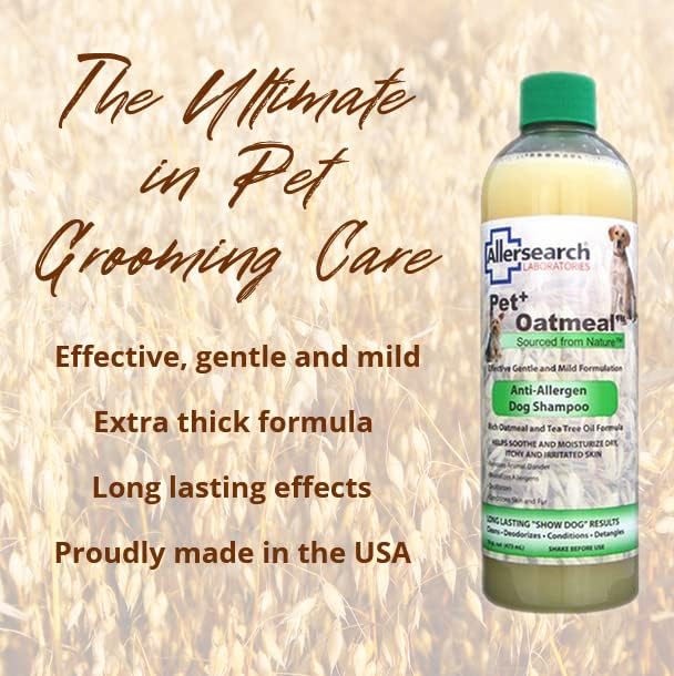 Allersearch Pet+ Oatmeal Anti-Allergen Dog Shampoo 16 oz