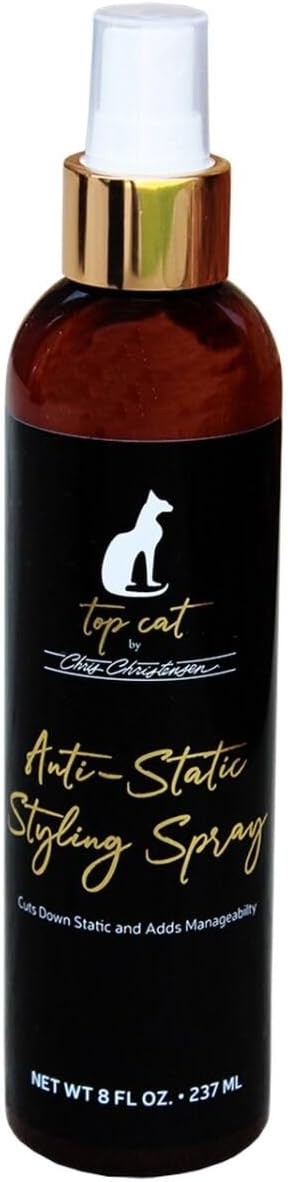 Chris Christensen Top Cat Anti-Static Styling Spray for Cats, Groom Like a Professional, Cuts Down Static, Adds Manageability, Made in USA, 8 oz