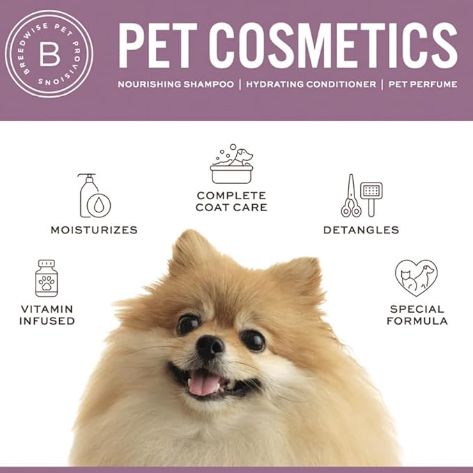 Dog Conditioner, Sweet Pea Vanilla Fragrance, Gentle Dog Bath Supplies for Soft and Shiny Coat, Ideal for All Breeds and Skin Types, 12oz