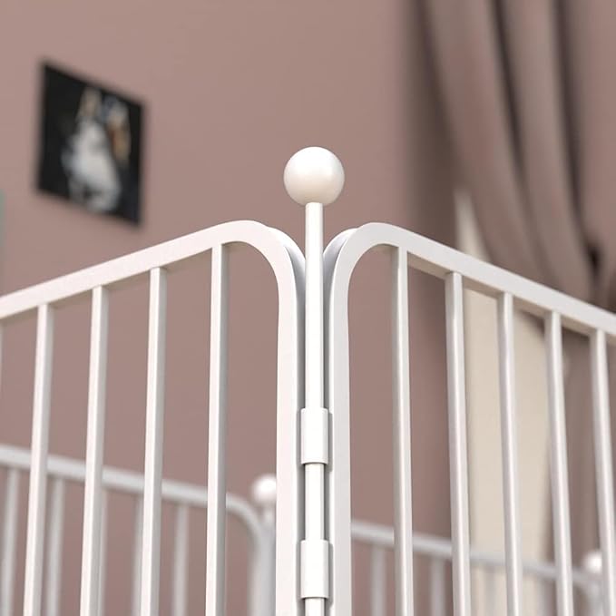 Dog Pen Pet Playpen Panel Pen Bunny Fence Indoor Outdoor Fence Playpen Heavy Duty Exercise Pen Dog Crate Cage Kennel(White)