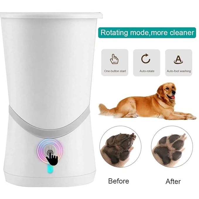 Automatic Silicone Bristles Pet Paw Cleaner Cup - USB Charging, Portable for Muddy Claws, Designed for Small to Medium Dogs