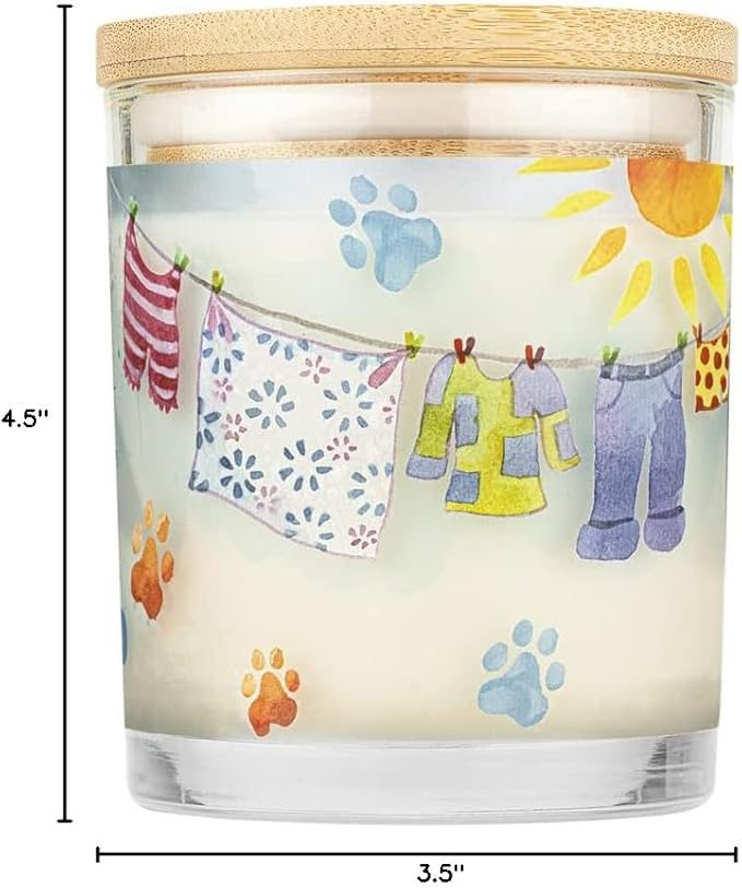 One Fur All Pet House Candle 2 Pack - Plant-Based/Soy, Long Lasting, Pet Odor Eliminating, Sunwashed Cotton Scented Candles