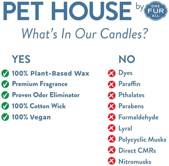 One Fur All Pet House Mini Candles for Pet Odor Made with Natural Soy Wax, Plant Based, Dog and Cat Friendly Scented Candles, Spring Mix Variety Pack of 3
