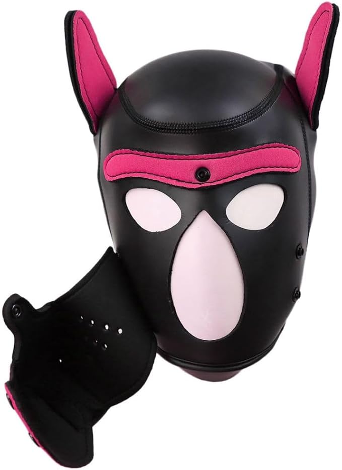 Neoprene Puppy Hood Camo Full Face Mask Cosplay Costume Dog Head Masks
