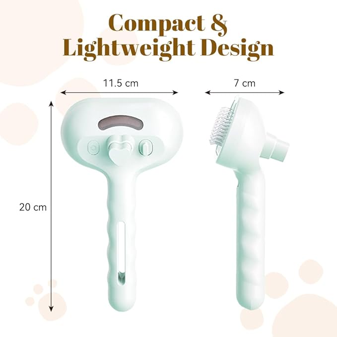 Cat Steam Brush, 3 in 1 Pet Spray Hair Removal Comb for Shedding & Grooming, Pet Grooming Brush with Spray, One-Click Release Button and Tank, Spritz Defur Comb for Cats Dogs, Effective (White)