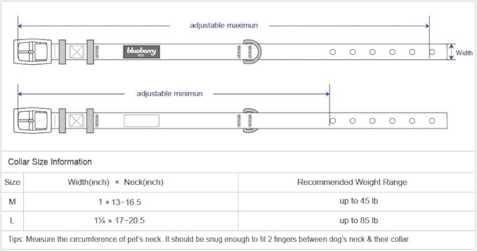 Blueberry Pet Iconic Color-Block Adjustable Dog Collar with Metal Buckle, Navy Blue and Red, Neck 13-16.5", for Medium Breed