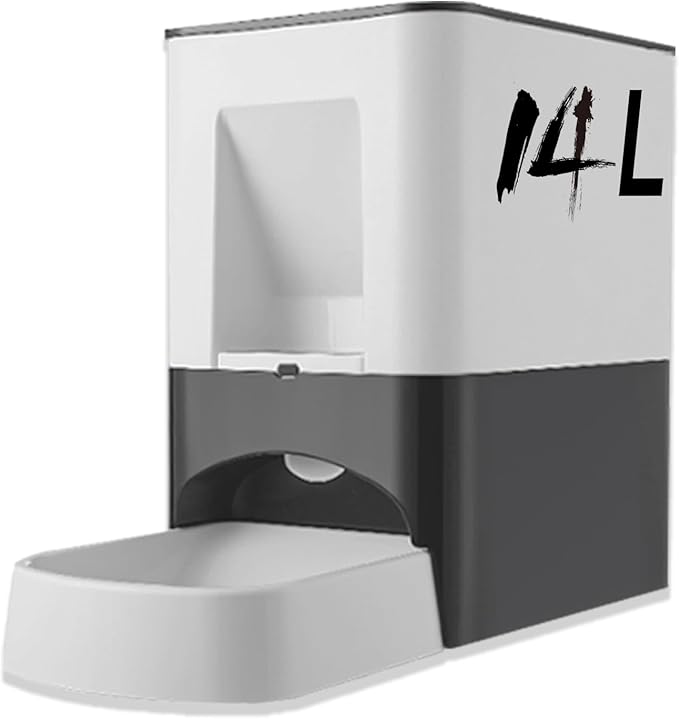 Large Automatic Dog Feeder - 14L Extra Large Breed Auto Dog Feeder, Timed Programmable Pet Food Dispenser, Portion Control Voice Recording