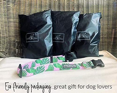 Lucky Love Dog, Tropical Martingale Collar for Female Male Dogs, Premium No Slip Collar, Vivid Pink Martingale Collar - (Large, Laguna Mart)