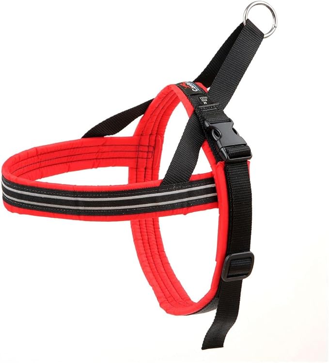 ComfortFlex Sport Harness - American Made No Pull Dog Harness Medium Sized Dog - Lightweight, Padded, Reflective No Rub Harness for Walking, Running and Control - Medium, Red