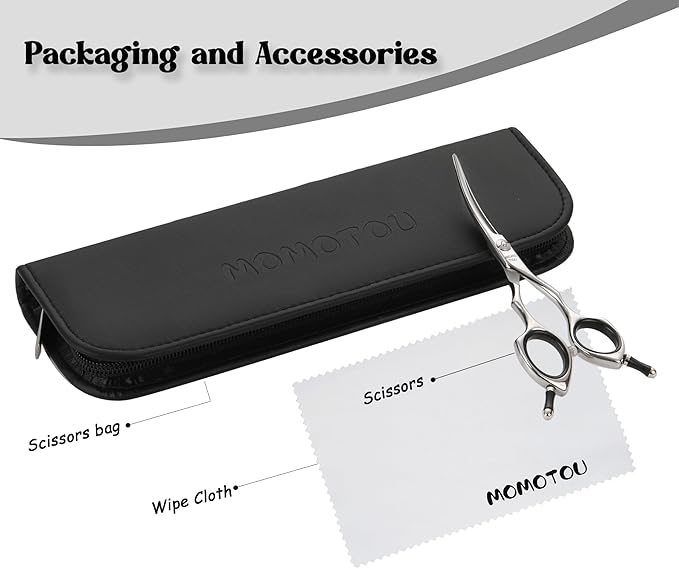 Dog Grooming Scissors 5'' Small Curved Pet Shears Super Light Professional 440C Stainless Steel Pet Shears for Trimming Face and Paws Nose Ear Easy Use.