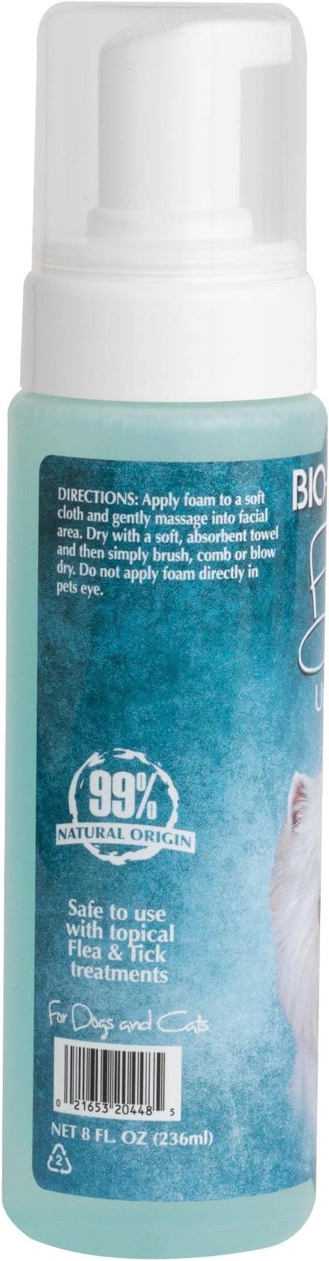 Bio-Groom Facial Cleanser – Dog Face Wash, Unscented, No Rinse, Dry Shampoo for Dogs, Tear Stain Remover, Cruelty-Free, Made in USA, Waterless Dog Shampoo – 8 fl oz 1-Pack