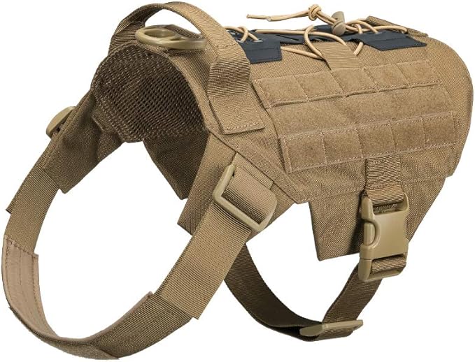 EXCELLENT ELITE SPANKER Dog Harness Tactical Military Dog Harness Adjustable No-Pull Dog Harness Training Hunting Dog Tactical Vest with Handle(COB-S)