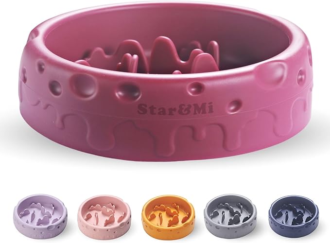 Silicone Slow Feeder Dog Bowls & Cat Bowls, 2 Cups Small Pet Food Bowl with Non-Slip Suction Base, Food-Grade Safe Puzzle Feeder for Small & Medium Dogs & Indoor Cats - Dishwasher & Microwave Safe