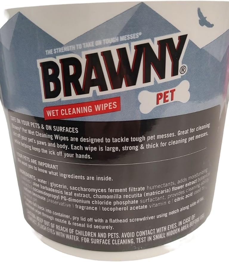 Brawny Pet Wet Cleaning Wipes, white