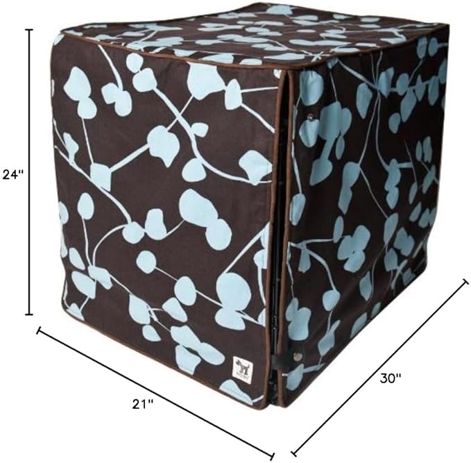 Molly Mutt Your Hand in Mine Dog Crate Cover, 100% Cotton Canvas Cover with 2 Roll-Up Panels, Ideal for Dog or Cat Crate, Durable, Washable, and Free of Harmful Chemicals, 30" x 21" x 24"