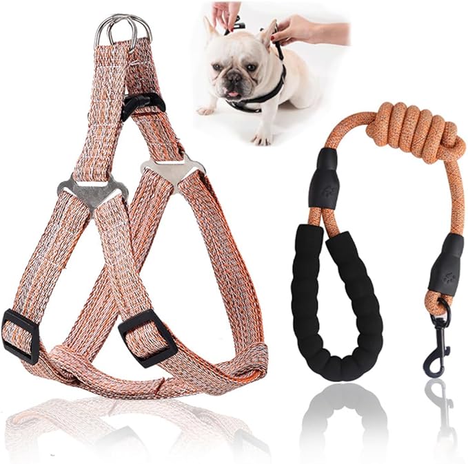 Pet Supplies Pet chest Leash Harness Adjustable dog leash Walk leash (orange, XL(Suitable for 22.5-30kg))