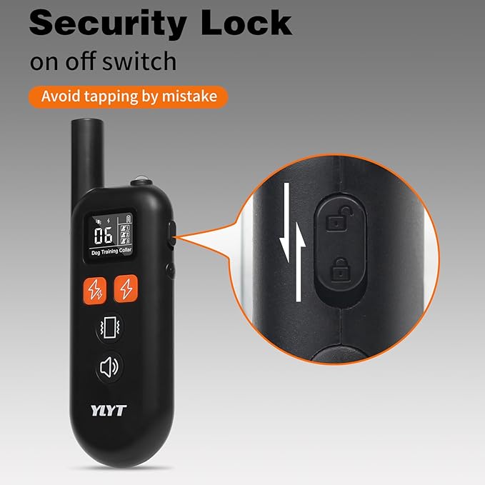 Dog Training E-Collar, 4 Modes: Beeping, Vibrating, Safe Stimulating, Boost Stimulating, Remote Control Range 1/2 Mile, Rechargeable, (15-120lbs), Waterproof IPX7, Security Lock