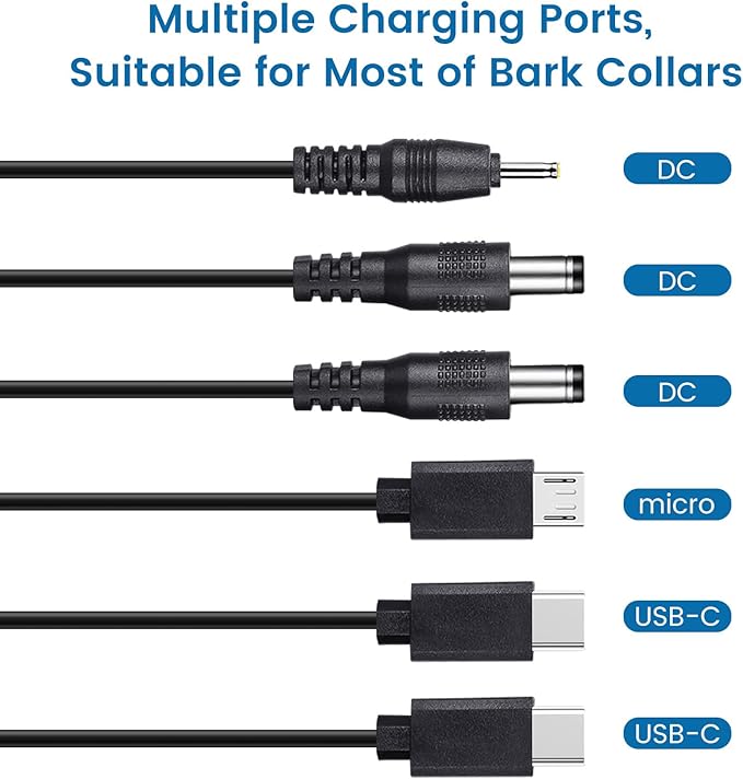 Charger for Bousnic Dog Shock Collar, 6-in-1 Training Collar USB Charging Cable, 3.3 ft