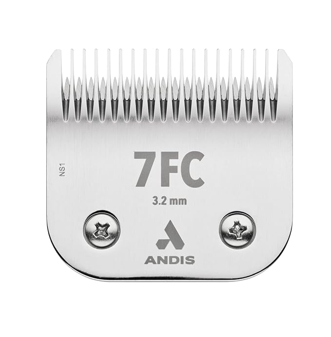 Andis 72600 UltraEdge Detachable Dog Clipper Blade - Constructed of Carbonized Steel, Specialized Hardening Process for Long Cutting Life - 1/8-Inch-Long Hair Cutting - Size-7FC, Chrome