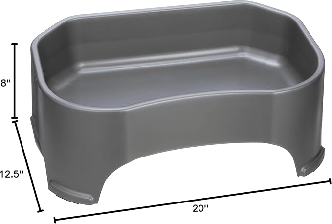 Neater Pet Brands Extra Large Water Bowl for Dogs, Outdoor Dog Water Bowl (2.25 Gallon Extra-Large Capacity), Big Trough Style Food Dish for Indoors or Outside, No Spill Large Dog Bowls, Gunmetal Grey