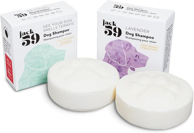 Dog Grooming Bar with Conditioners for Skin - Organic, Vegan, pH Balanced, All-Natural Shampoo and Bath Bar for Puppies and Dogs, Gee Your Dog Smells Terrific, 80g