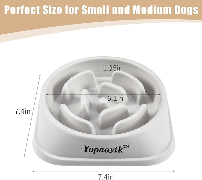 2 Pack Slow Feeder Dog Bowls for Healthy Eating, Non-Slip and Anti-Choking Design, Reduces Bloating & Overeating for Small & Medium Dogs and Cats, Easy to Clean
