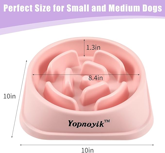 2 Pack Slow Feeder Dog Bowls for Healthy Eating, Non-Slip and Anti-Choking Design, Reduces Bloating & Overeating for Large Dogs, Easy to Clean