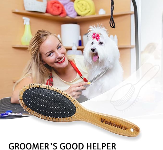 Quiet Ears for Dogs with Dual Sides Dog Brush and Dog Comb, Dogs No Flap Ear Wraps for Anxiety Relief, Calming, with Professinal Grooming Brush