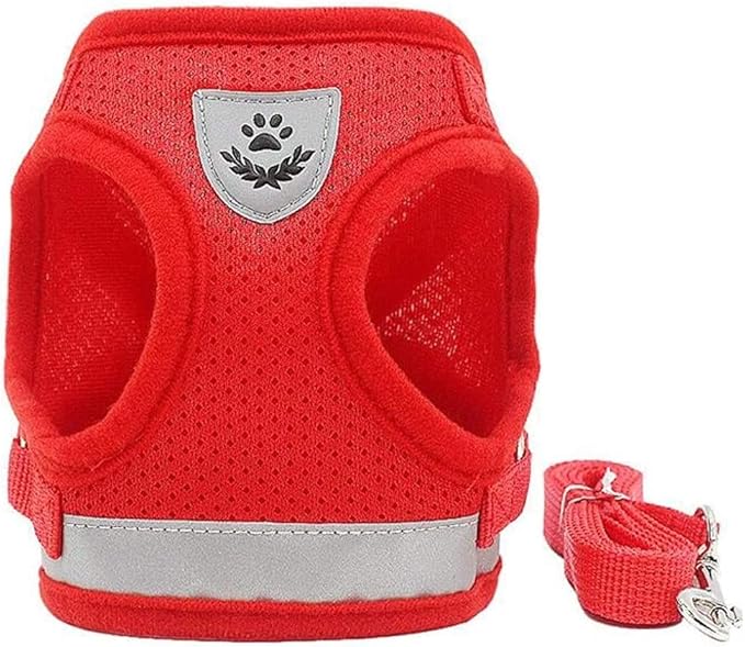 Cat Harnesses for Small Dogs - Cat Harnesses and Leashes for Walking, Adjustable Reflective Step in Dog Harness for Small Dog and Cat (Red, XS (10.2” – 11.4”))