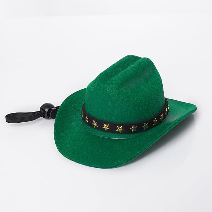 choyaxo Pet Cowboy Costume Cosplay Cap Halloween Costumes for Dogs Cat Pet Party Decoration Mini Cowboy Hat (Green, Small)